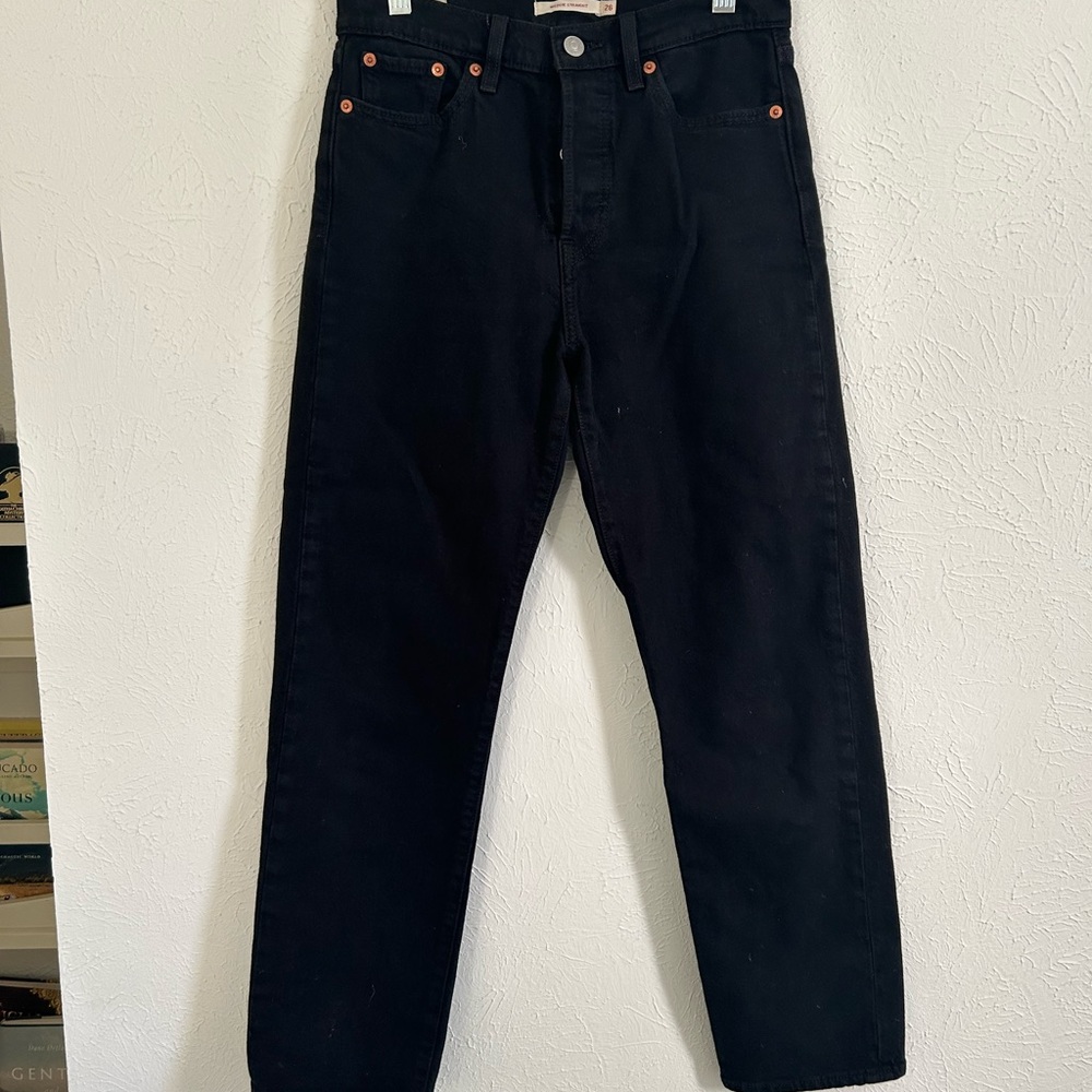 Levi's Black Straight Leg Jeans - Picture 3 of 4